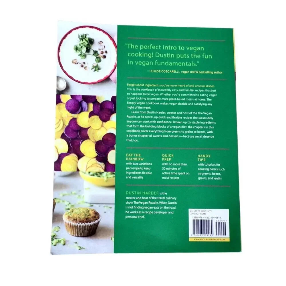 The Simply Vegan Cookbook by Dustin Harder 2018 Rockridge Press